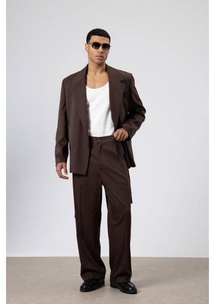 Oversize Kuşaklı Takım Elbise Kahve indirimleri