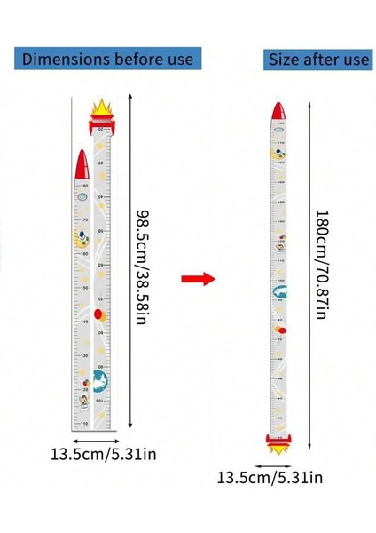 Sevimli Sarı Zürafa Yeşil Dinazor Deniz Kızı Roket Ağaç Boy Ölçüsü Sticker - Lisinya