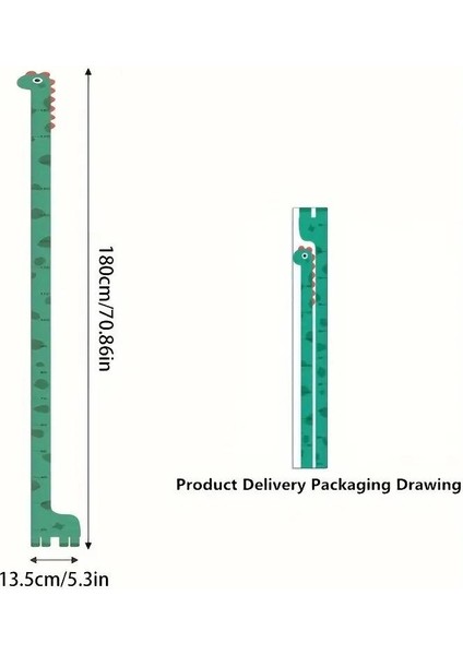 Sevimli Sarı Zürafa Yeşil Dinazor Deniz Kızı Roket Ağaç Boy Ölçüsü Sticker - Lisinya