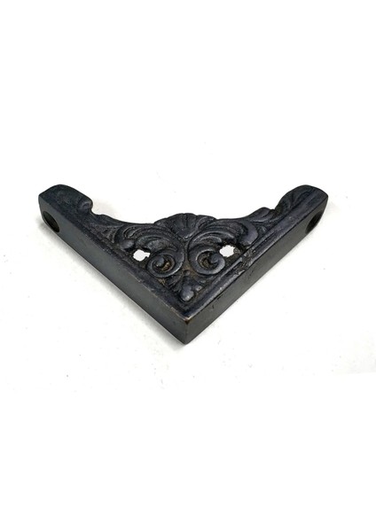 Antika Tarz Dekoratif Pirinç Köşe Süsü - 58X58 Mm, Oksit - Lisinya