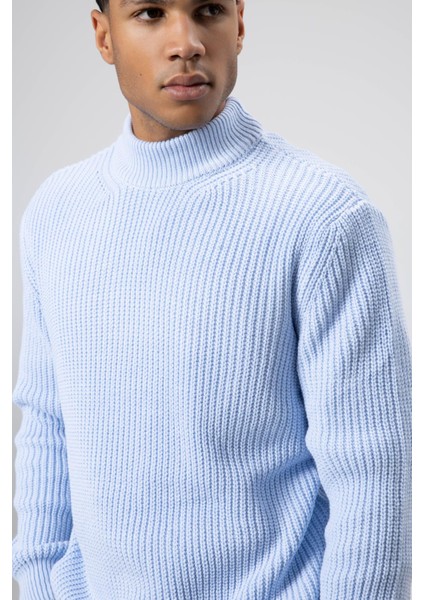 Oversize Triko Boğazlı Kazak Bebe Mavi fırsatları