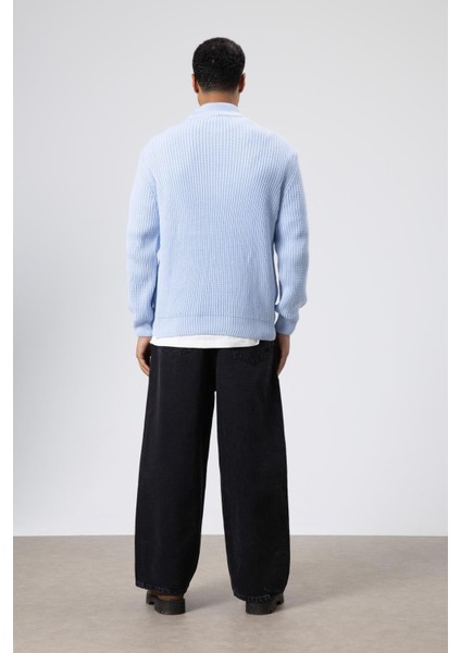 Oversize Triko Boğazlı Kazak Bebe Mavi indirimleri