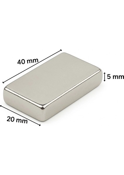 2 Adet 40X20X5MM Neodyum Magnet Güçlü N35 Mıknatıs Köşeli Nikel Kaplama ( Lisinya ) fırsatları