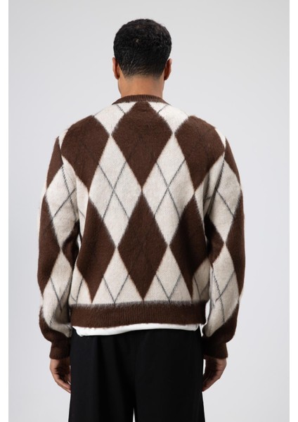 Baklava Desenli Oversize Kazak Kahve fırsatları