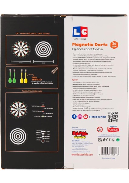 Nessiworld 31064-LC Eğlenceli Manyetik Dart -Lets Be Child indirimleri