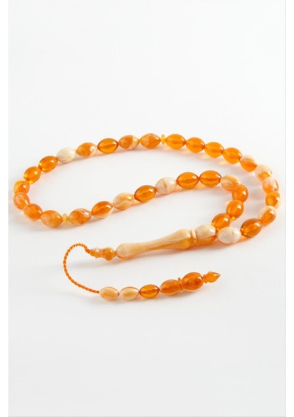 Sepetim Zeytin Şekilli Plastik Tesbih 8X11 Mm-Turuncu fiyatları