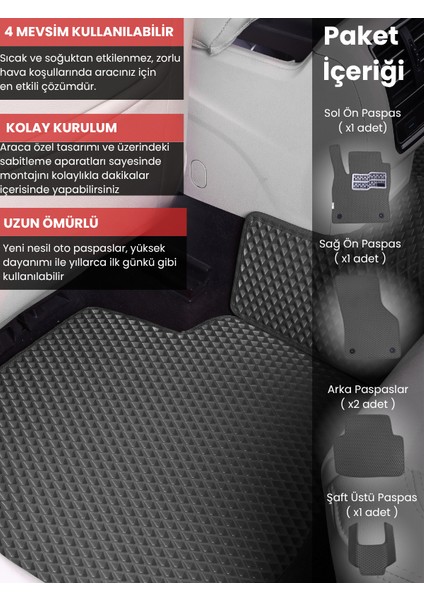 Bmw X5 E53 (1999-2006) Uyumlu Eva Paspas Tam Set–araca Özel,su Geçirmez,hızlı ve Kolay Montaj