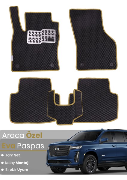 Cadillac Escalade (2021-2024) Uyumlu Eva Paspas Tam Set–araca Özel,su Geçirmez,hızlı ve Kolay Montaj