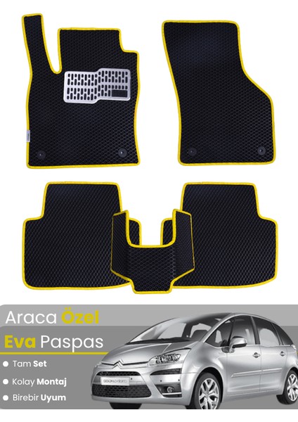 Citroen C4 Picasso (2006-2012) Uyumlu Eva Paspas Tam Set–araca Özel,su Geçirmez,kolay Montaj