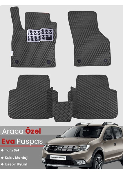 Dacia Sandero Stepway (2012-2020) Uyumlu Eva Paspas Tam Set–araca Özel,su Geçirmez,kolay Montaj