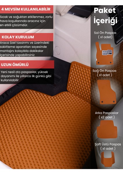 Fiat Punto Evo (2009-2012) Uyumlu Eva Paspas Tam Set–araca Özel,su Geçirmez,hızlı ve Kolay Montaj