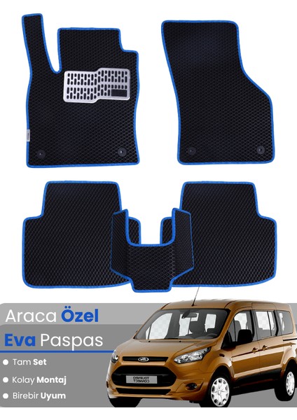 Ford Connect (2013-2023) Uyumlu Eva Paspas Tam Set–araca Özel,su Geçirmez,kolay Montaj