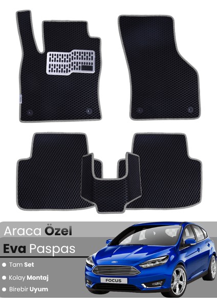 Ford Focus 3.5 Hatchback (2015-2018) Uyumlu Eva Paspas Tam Set–araca Özel,su Geçirmez