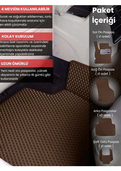 Audi A3 Hatchback (2003-2012) Uyumlu Eva Paspas Tam Set–araca Özel,su Geçirmez,kolay Montaj