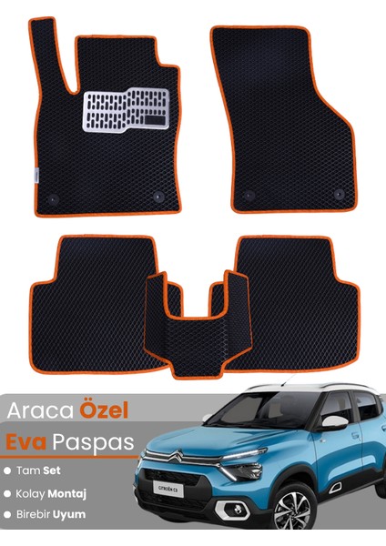 Citroen C3 (2017-2025) Uyumlu Eva Paspas Tam Set–araca Özel,su Geçirmez,hızlı ve Kolay Montaj