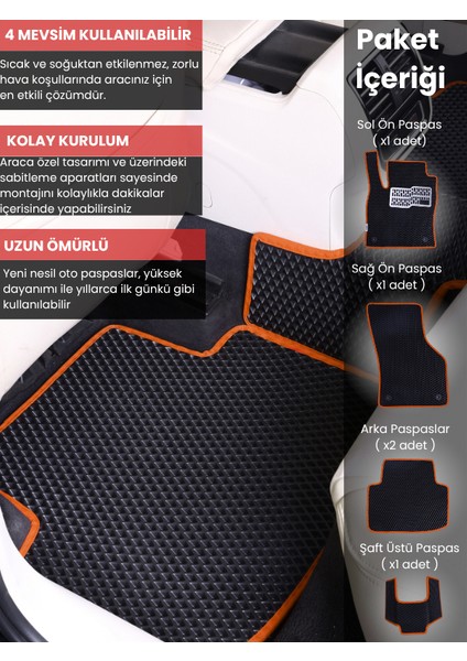 Citroen C3 (2017-2025) Uyumlu Eva Paspas Tam Set–araca Özel,su Geçirmez,hızlı ve Kolay Montaj