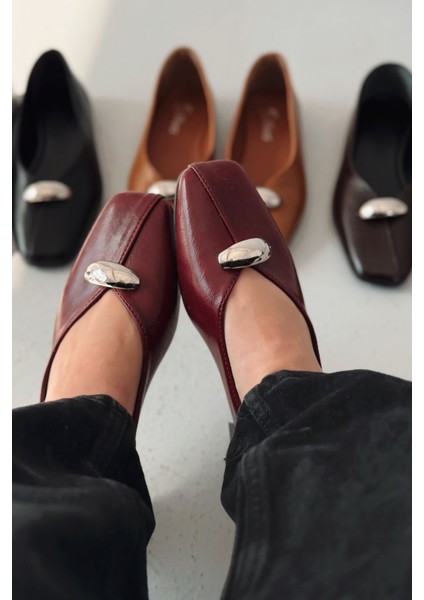 Tormel Kadın Babet Bordo Mat Deri