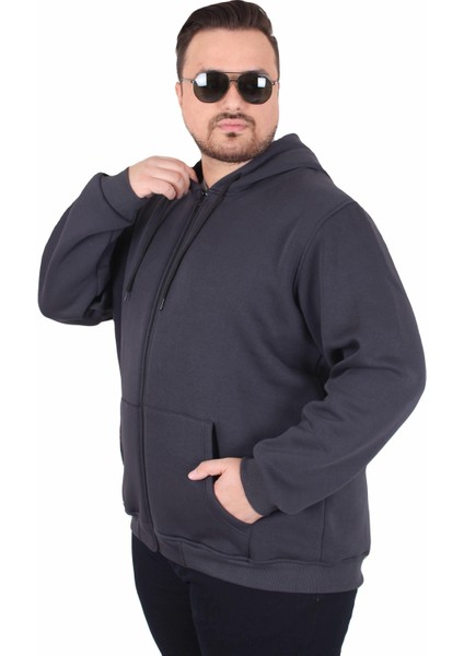 Mocgrande Büyük Beden Unisex Kapüşonlu 3ip Sweat 11701 Fume fiyatları