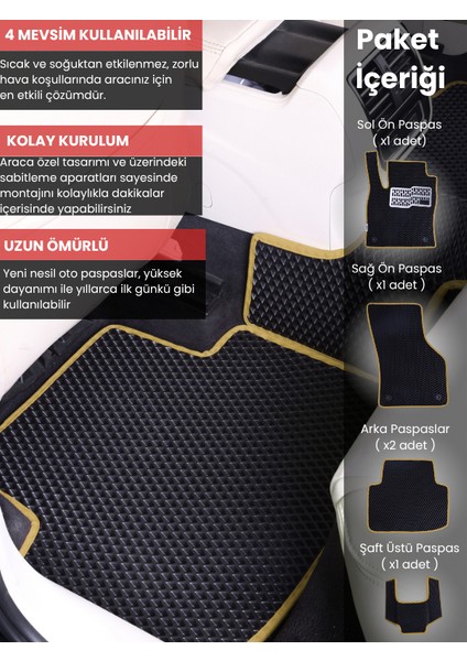 Audi A7 (2018-2024) Uyumlu Eva Paspas Tam Set–araca Özel,su Geçirmez,hızlı ve Kolay Montaj