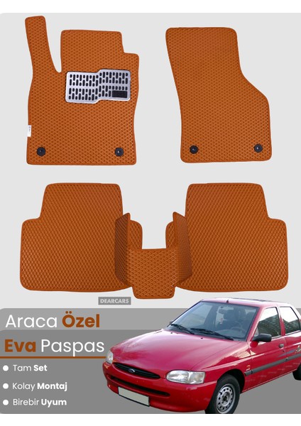 Ford Fiesta (1995-2002) Uyumlu Eva Paspas Tam Set–araca Özel,su Geçirmez,kolay Montaj