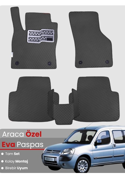 Citroen Berlingo (2008-2018) Uyumlu Eva Paspas Tam Set–araca Özel,su Geçirmez,kolay Montaj