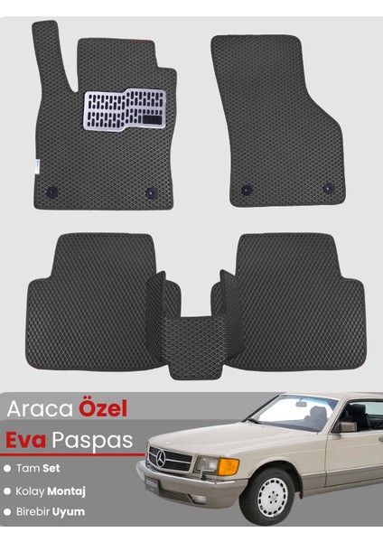 Mercedes Benz Sel (1979-1991) Uyumlu Eva Paspas Tam Set – Araca Özel Tasarım, Su Geçirmez
