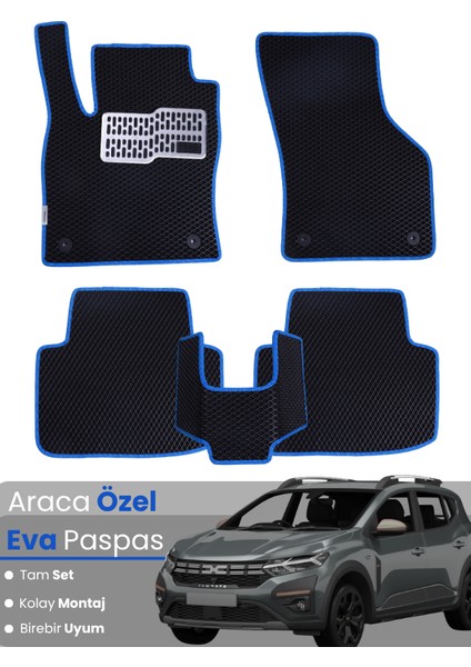 Dacia Sandero Stepway (2020-2025) Uyumlu Eva Paspas Tam Set–araca Özel,su Geçirmez,kolay Montaj