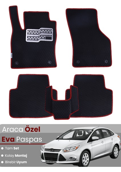 Ford Focus 3 (2011-2014) Uyumlu Eva Paspas Tam Set–araca Özel,su Geçirmez,kolay Montaj