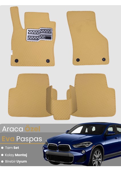 Bmw X2 F39 (2017-2023) Uyumlu Eva Paspas Tam Set–araca Özel,su Geçirmez,hızlı ve Kolay Montaj