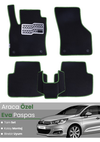 Citroen C4 (2011-2018) Uyumlu Eva Paspas Tam Set–araca Özel,su Geçirmez,hızlı ve Kolay Montaj