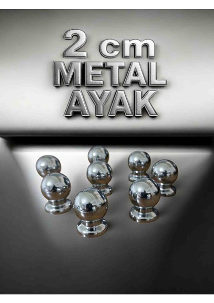 2 cm Metal Top Ayak | Sunumluk, Tepsi ve Mermer Ürünler Için Dekoratif Ayak (4 Adet)
