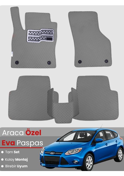 Ford-Focus 3 Hatchback (2011-2014) Uyumlu Eva Paspas Tam Set–araca Özel,su Geçirmez