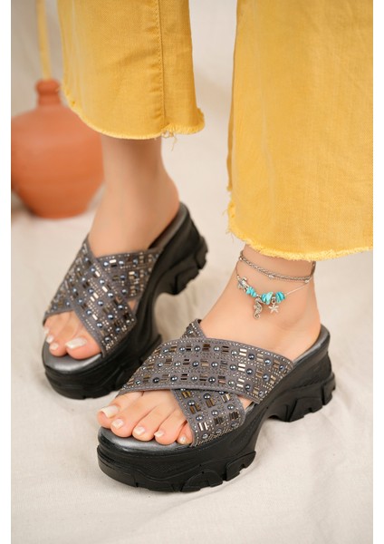 Liz Anatomik Ortopedik Taşlı Günlük Kadın Terlik modelleri