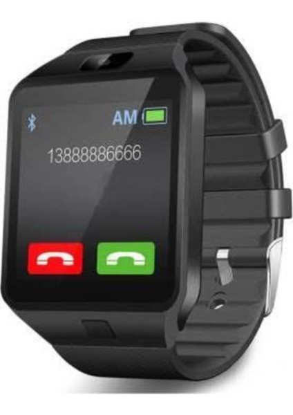 Siyah Bluetooth ve Sım Kartlı Akıllı Saat, Çok Fonksiyonlu ve Şık Tasarım