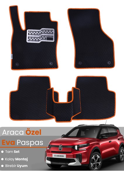 Citroen C3 Aircross (2017-2025) Uyumlu Eva Paspas Tam Set–araca Özel,su Geçirmez,kolay Montaj