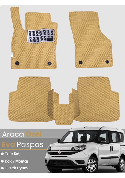 Fiat Doblo (2010-2022) Uyumlu Eva Paspas Tam Set–araca Özel,su Geçirmez,kolay Montaj