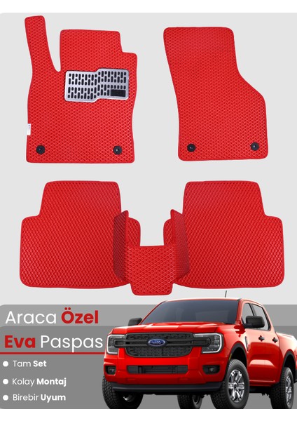 Ford Ranger (2022-2024) Uyumlu Eva Paspas Tam Set–araca Özel,su Geçirmez,kolay Montaj