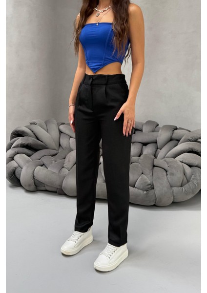 Kadın Yüksek Bel Havuç Model Beli Lastikli Dar Paça Pantolon modelleri