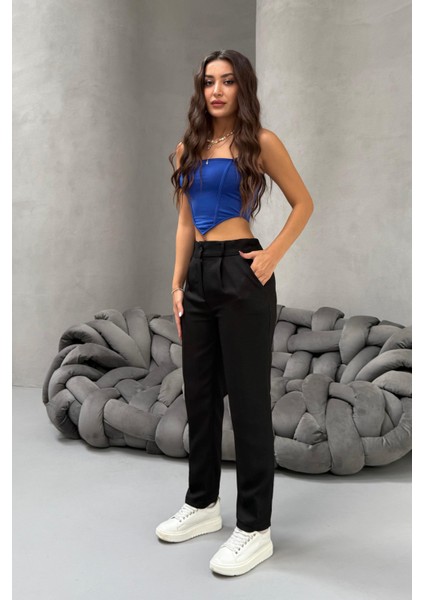 Kadın Yüksek Bel Havuç Model Beli Lastikli Dar Paça Pantolon fırsatları