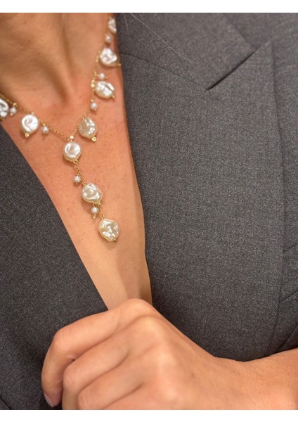 Çelik Zincirli Akrilik Inci Kolye fiyatları