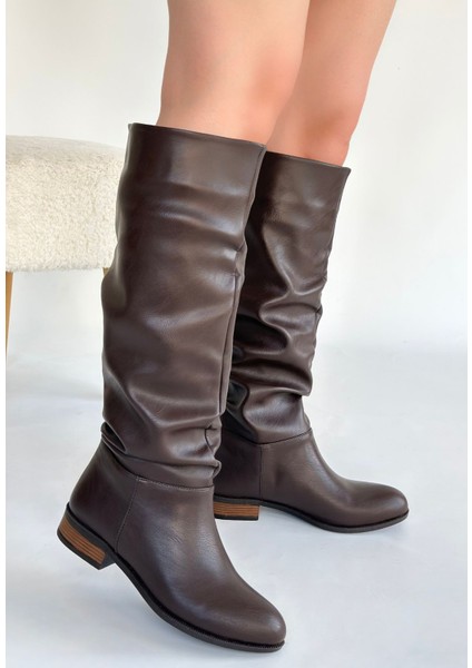 Eyesof Winda Kahverengi Cilt Körüklü Çizme modelleri