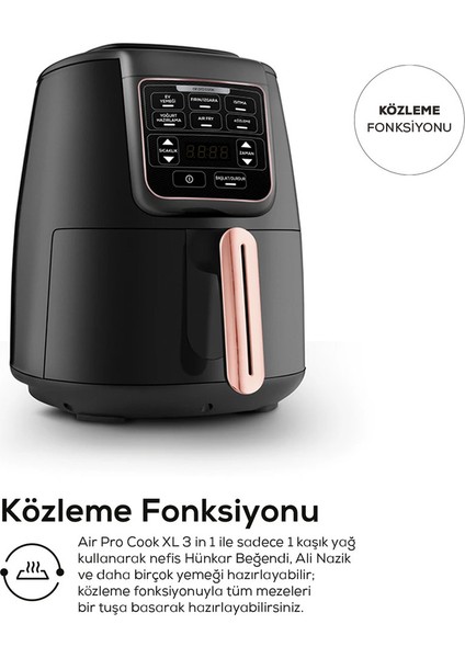3'ü 1 Arada Çok Fonksiyonlu, Zaman Ayarlı, Sağlıklı Pişirme Cihazı