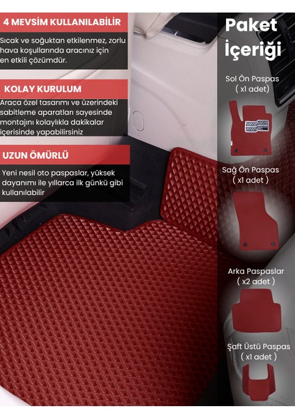 Citroen C3 (2002-2009) Uyumlu Eva Paspas Tam Set–araca Özel,su Geçirmez,hızlı ve Kolay Montaj