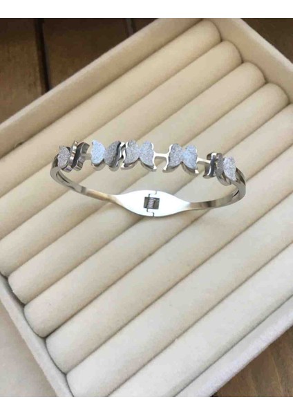 316L Silver Simli Kumlu Kelebek Model Çelik Kelepçe
