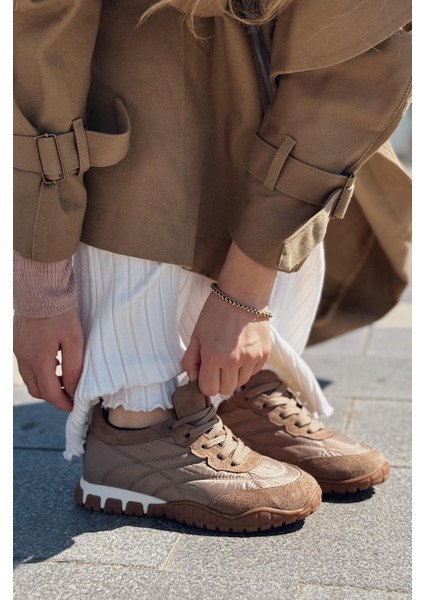 Romine Paraşüt Kumaş Bej Kadın Spor Ayakkabı modelleri