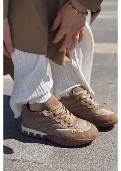 Romine Paraşüt Kumaş Bej Kadın Spor Ayakkabı indirimleri