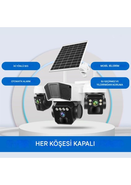RX95G Solar Güvenlik Kamerası Türkçe 4g Sim Kartlı Ptz Hareketli Gece Görüşlü Güneş Panelli Kamera modelleri