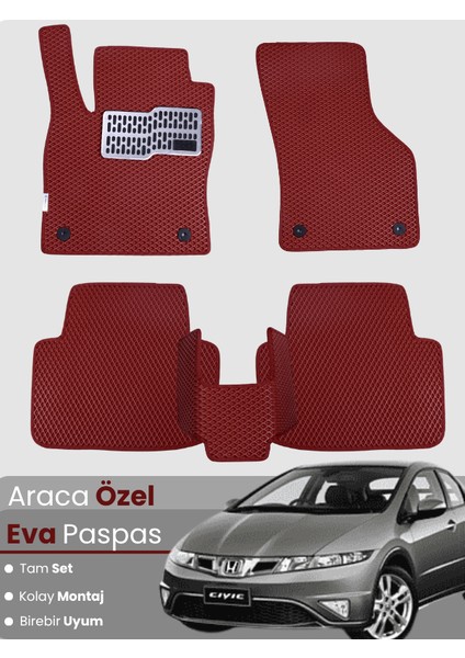Honda Civic Euro Hatchback (2003-2005) Uyumlu Eva Paspas Tam Set–araca Özel Tasarım