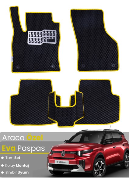 Citroen C3 Aircross (2017-2025) Uyumlu Eva Paspas Tam Set–araca Özel,su Geçirmez,kolay Montaj