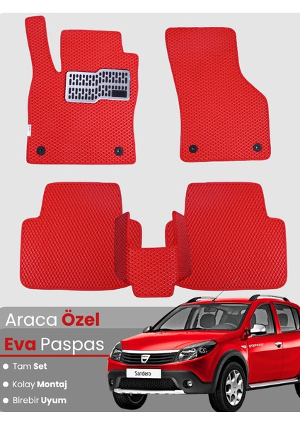 Dacia Sandero (2012-2020) Uyumlu Eva Paspas Tam Set–araca Özel,su Geçirmez,hızlı ve Kolay Montaj
